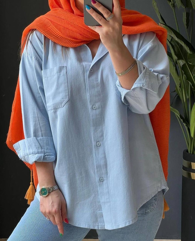 شومیز مانتویی ماهرو لنین سبک و راحت و ارزان